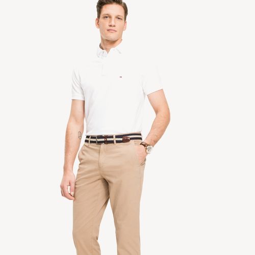 Tommy Polo Clássica Masculina Manga Curta Modelagem Slim Com Logo Bordado No Peito