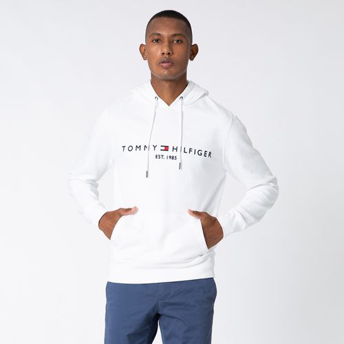 Tommy Hilfiger Moletom Logo Bordado Branco