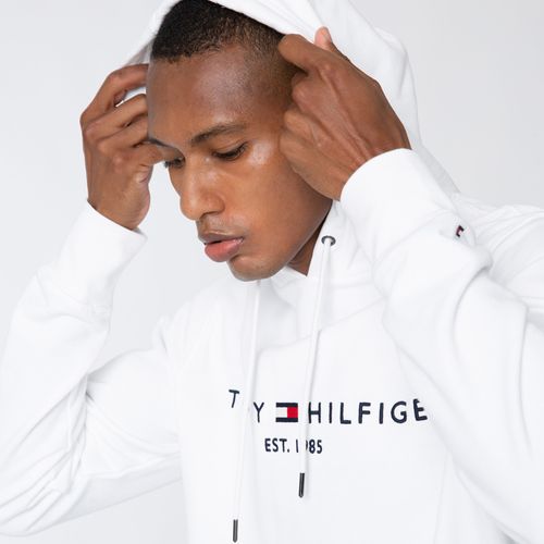 Tommy Hilfiger Moletom Logo Bordado Branco