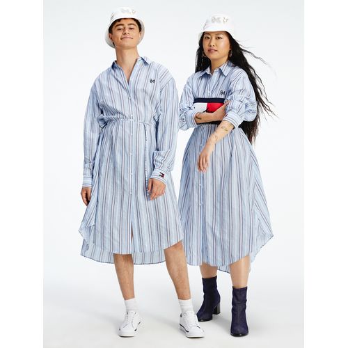 TOMMY HILFIGER VESTIDO CAMISA LISTRADA OVERSIZED  TOMMYXINDYA SEM GÊNERO