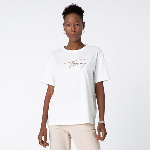 Tommy Hilfiger Camiseta Signature Logo Algodão