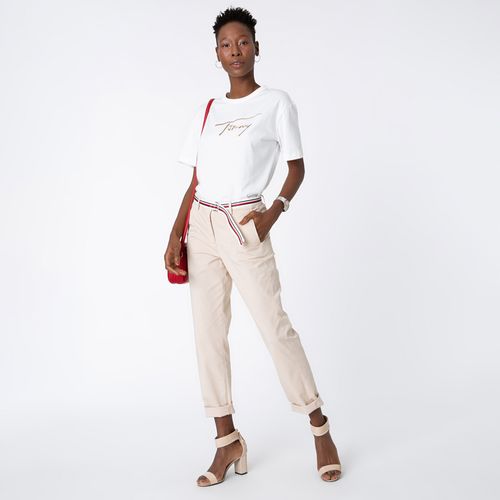 Tommy Hilfiger Camiseta Signature Logo Algodão