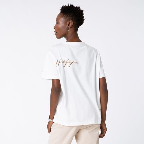 Tommy Hilfiger Camiseta Signature Logo Algodão