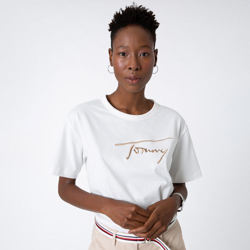 Tommy Hilfiger Camiseta Signature Logo Algodão