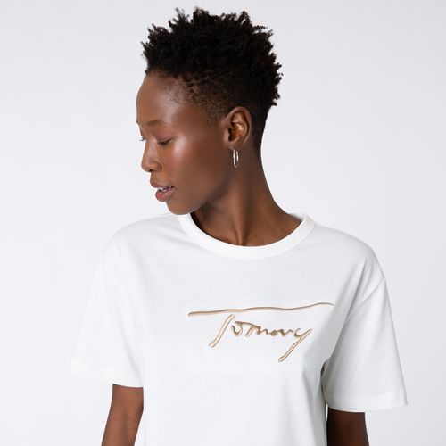 Tommy Hilfiger Camiseta Signature Logo Algodão
