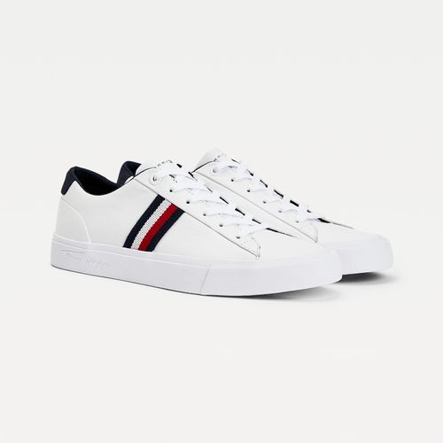 Tênis Couro Listras Tommy Hilfiger