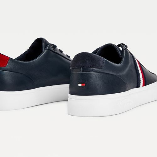 Tênis Couro Listras Tommy Hilfiger