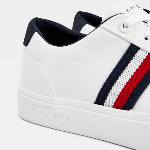 Tênis Couro Listras Tommy Hilfiger