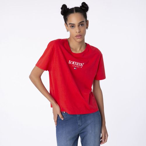 Camiseta Cropped Clássica Logo 1 Tommy Jeans