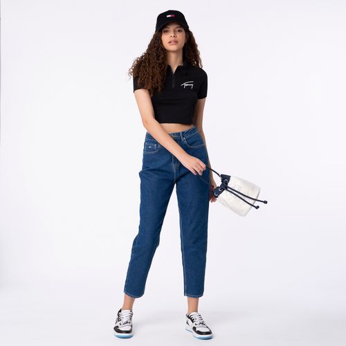 Polo Cropped Assinatura Tommy Jeans