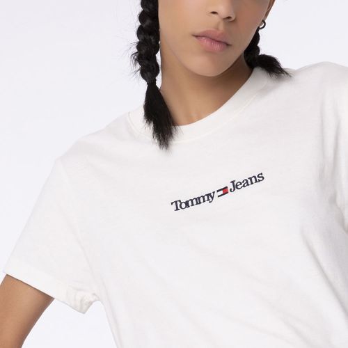 Cropped Manga Curta Logo Linear Tommy Jeans