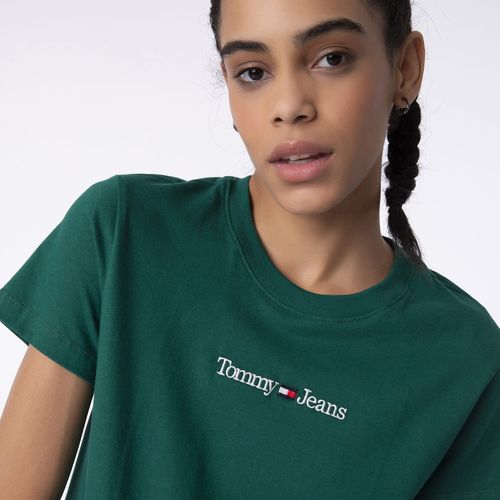 Cropped Manga Curta Logo Linear Tommy Jeans