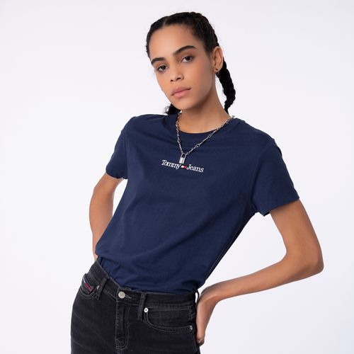 Cropped Manga Curta Logo Linear Tommy Jeans