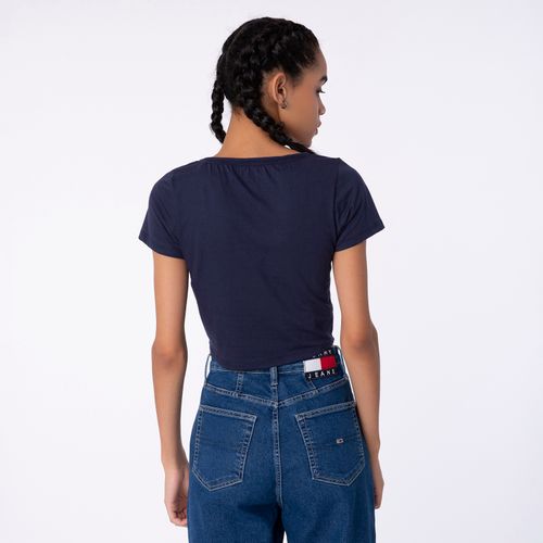 Cropped Franzido Manga Curta Tommy Jeans