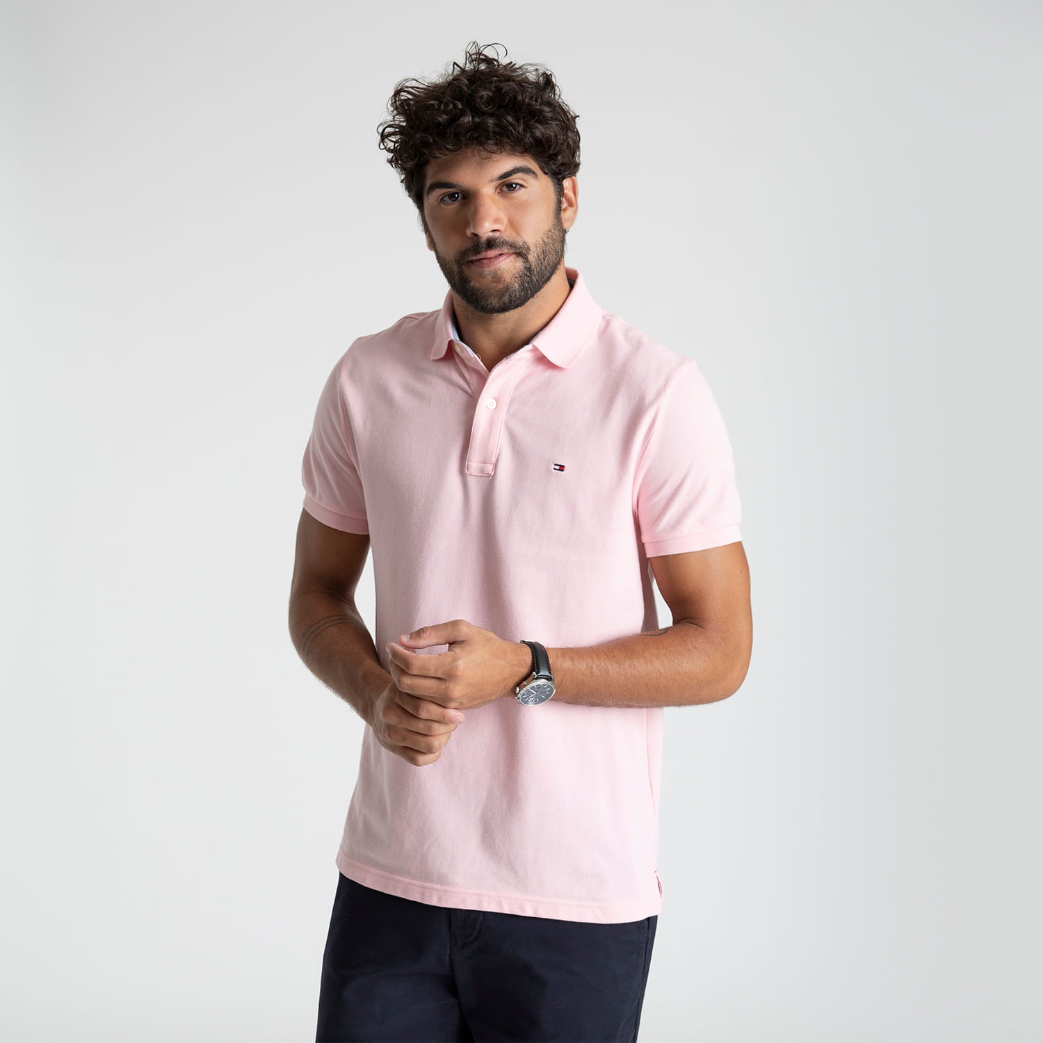 Rosa Masculino Polos Tommy Hilfiger