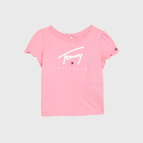 Camiseta Baby Logo Escrito Tommy Hilfiger