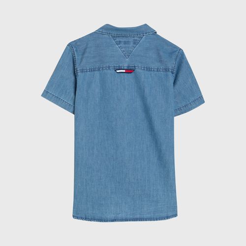 Camisa Denim Manga Curta Infantil Tommy Hilfiger