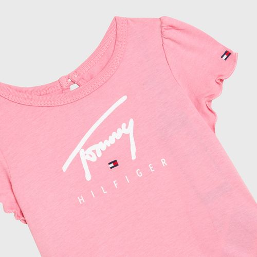 Camiseta Baby Logo Escrito Tommy Hilfiger