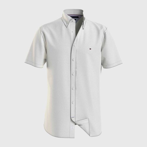 Camisa De Linho Manga Curta Regular Fit