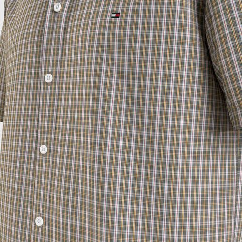 Camisa Micro Tartan Manga Curta