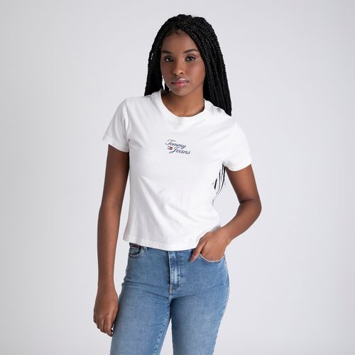 Camiseta Clássica Logo Script Tommy Jeans