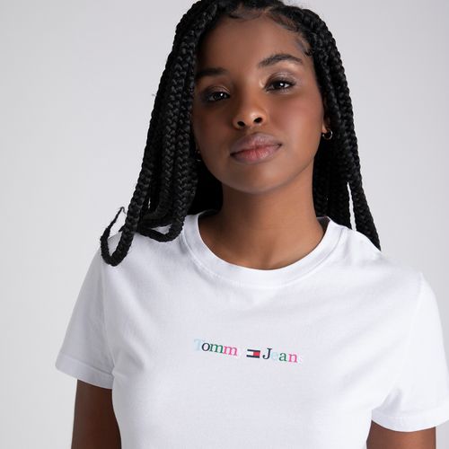 Camiseta Logo Linear Feminina Tommy Jeans