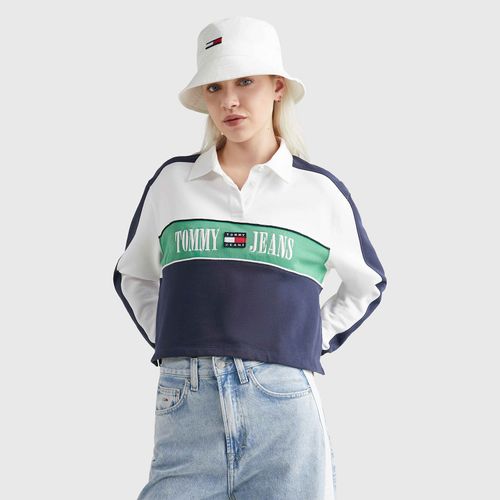 Polo Rúgbi Cropped Colorblock Tommy Jeans