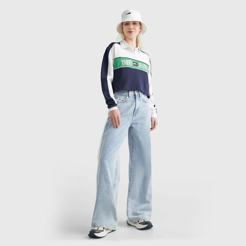 Polo Rúgbi Cropped Colorblock Tommy Jeans