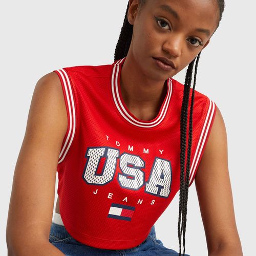 Cropped Basketball Logo Tommy Jeans