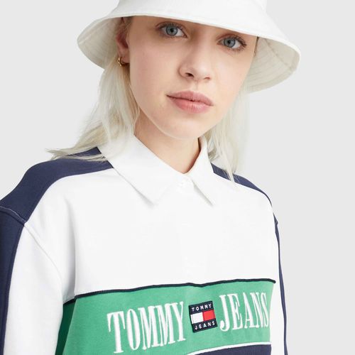 Polo Rúgbi Cropped Colorblock Tommy Jeans