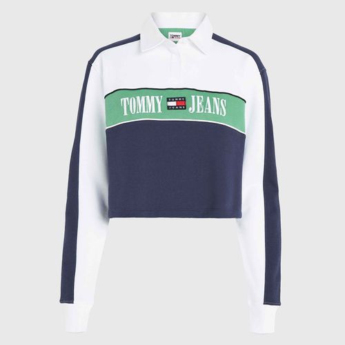 Polo Rúgbi Cropped Colorblock Tommy Jeans