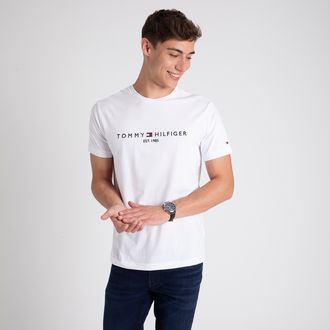 トミー　S Camiseta Tommy Hilfiger Reta Logo Branca - Compre Agora | Dafiti
