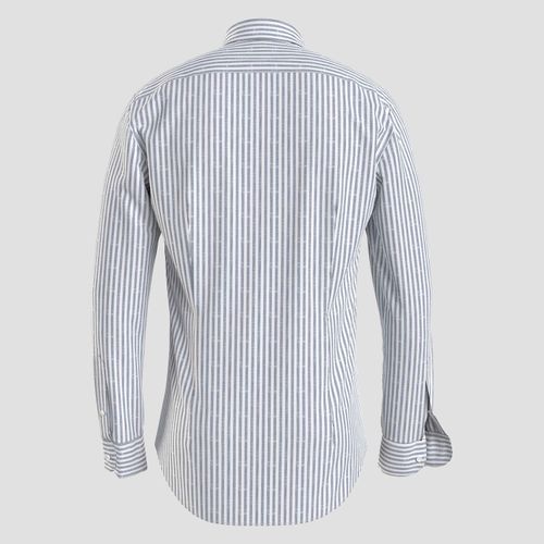 Camisa De Linho Listrada Slim Fit