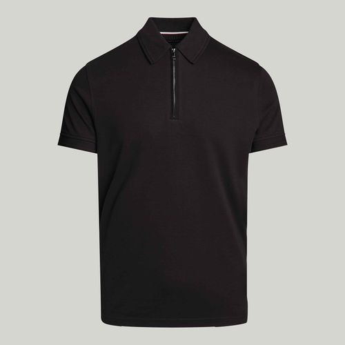 Polo Interlock Carcela Com Zíper Slim Fit