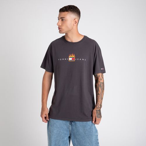 Camiseta Logo Linear Fire Tommy Jeans