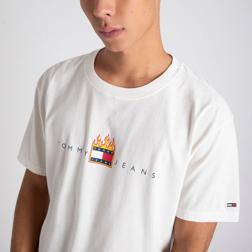 Camiseta Logo Linear Fire Tommy Jeans