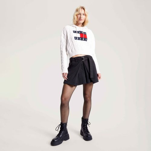 Moletom Cropped Tricot Bandeira Tommy Jeans