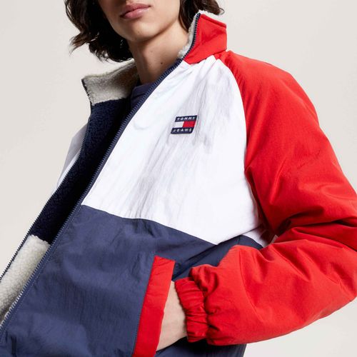 Jaqueta Sherpa Colorblock Reversível Tommy Jeans