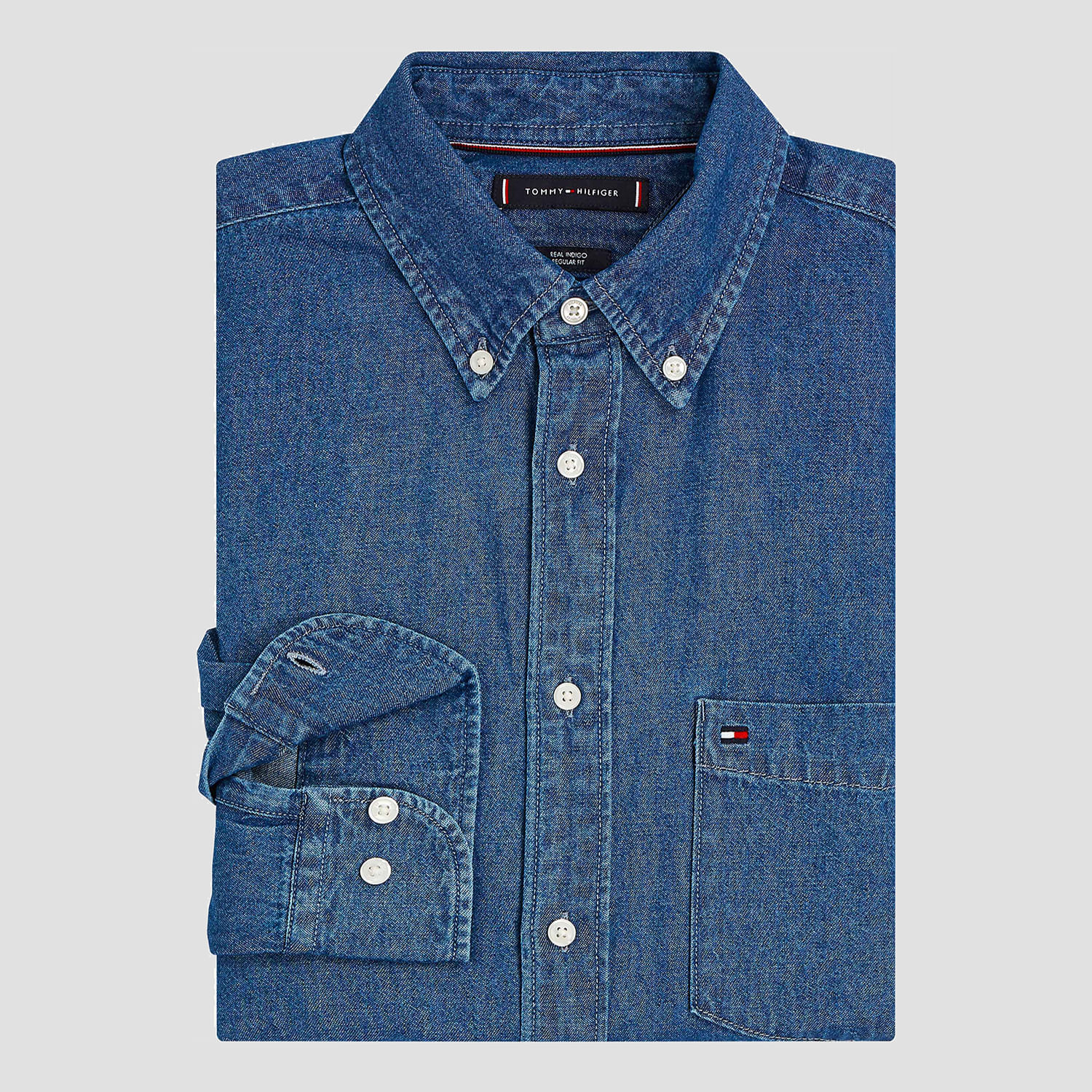 Camisa jeans fashion tommy masculina