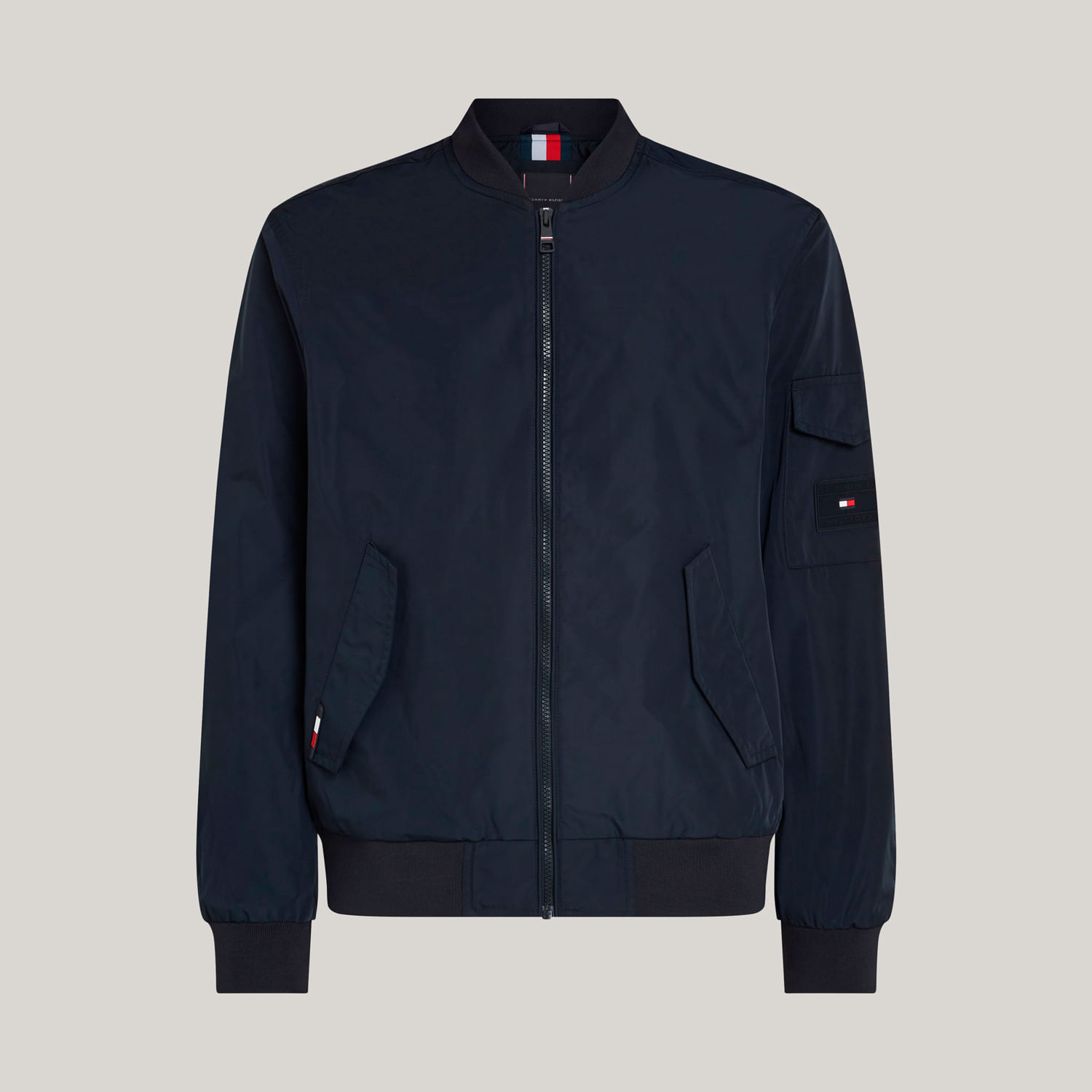 Azul Marinho Casacos Da Tommy Feminino Jaqueta Bomber Bolsos