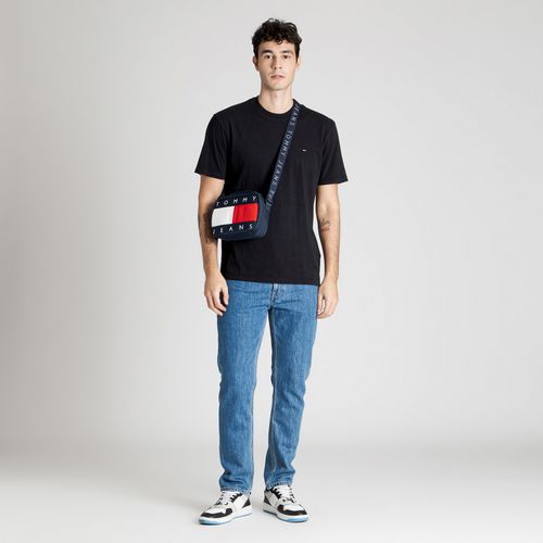 Camiseta Slim Fit Tecido Jaspeado Tommy Jeans