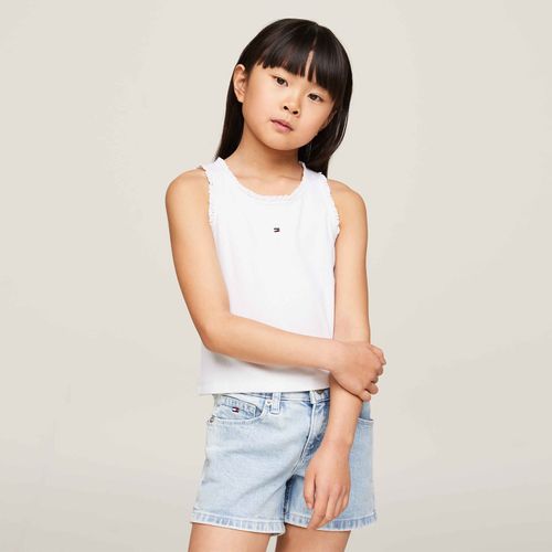 ESSENTIAL RIB LACE TANK TOP - WHITE - 16