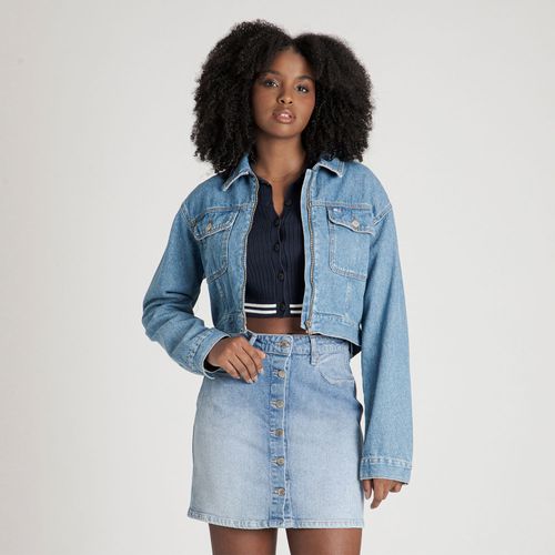 Jaqueta Cropped Zíper Tommy Jeans