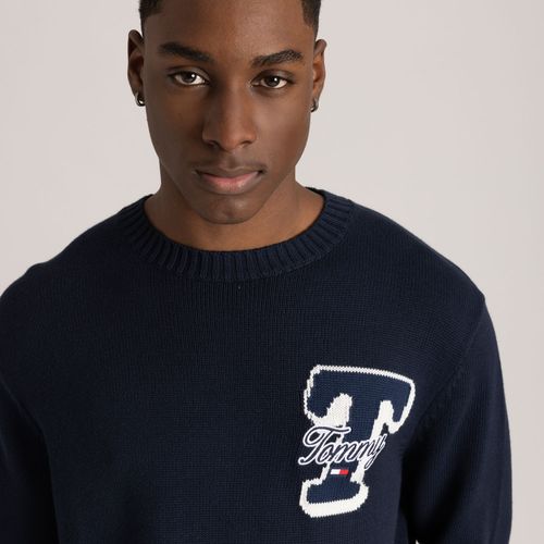 Suéter Logo Estampado Jacquard Tommy Jeans