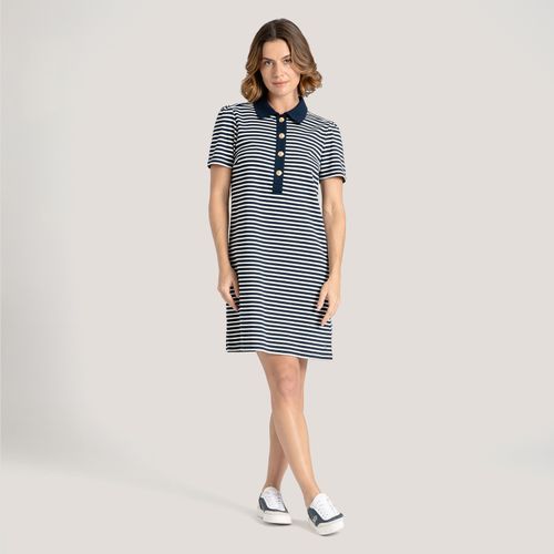 Vestido Polo Listrado Gold Button