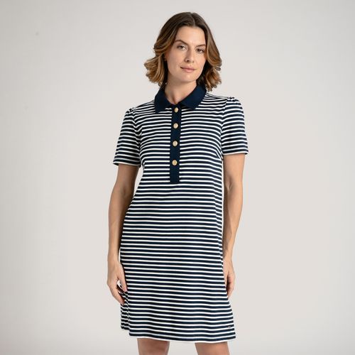 Vestido Polo Listrado Gold Button