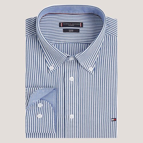 Camisa Regular Listras Manga Longa