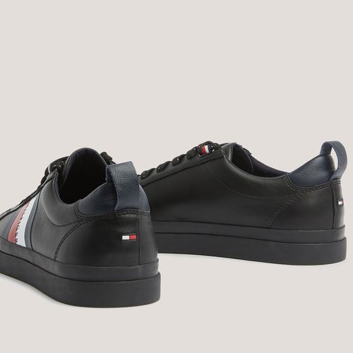 Tommy Tênis  Masculino Couro Faixa Hilfiger Lateral