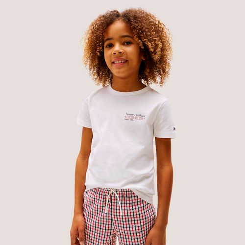 Camiseta Logo Linhas Infantil Tommy Hilfiger