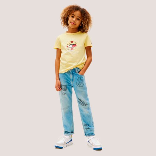 Camiseta Logo Linhas Infantil Tommy Hilfiger